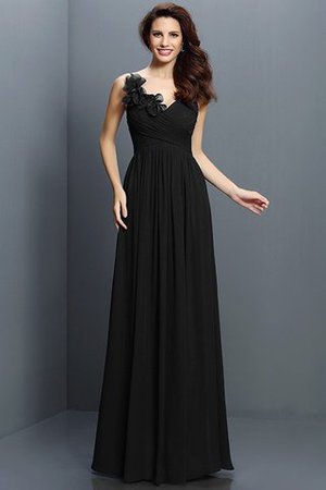 Robe demoiselle d'honneur plissage longue jusqu'au sol de col en v avec chiffon - Photo 2