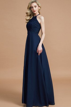 Natürliche Taile Prinzessin Reißverschluss Gerüschtes Bodenlanges Brautjungfernkleid - Bild 5