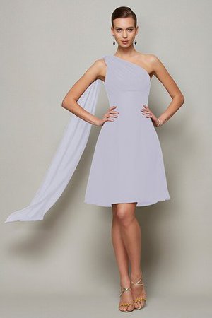 Robe demoiselle d'honneur naturel courte ligne a d'épaule asymétrique de princesse - Photo 29