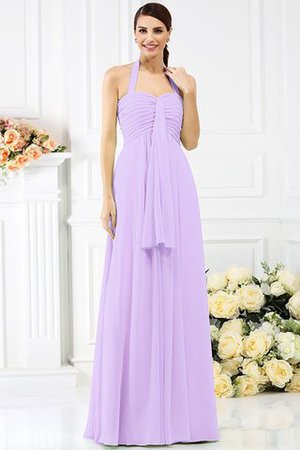 Robe demoiselle d'honneur plissage longue avec sans manches de dos nu en chiffon - Photo 19