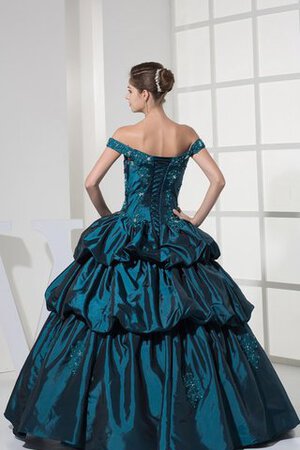 Robe de quinceanera de mode de bal ample avec lacets decoration en fleur bandouliere spaghetti - Photo 4