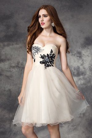 Reißverschluss Prinzessin A Linie Formelles Cocktailkleid mit Herz-Ausschnitt - Bild 5