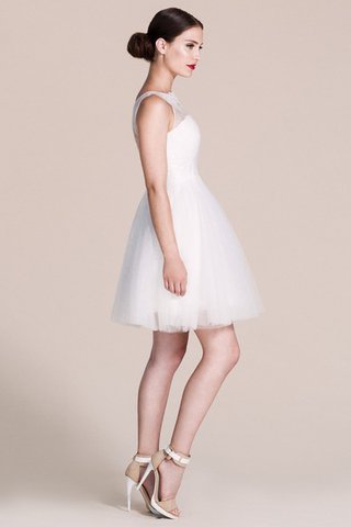 Robe de graduation simple courte avec sans manches appliques en tulle - Photo 2