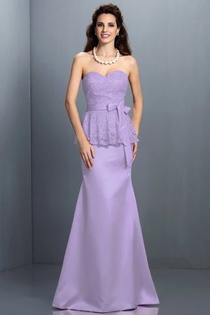Ärmelloses Satin Bodenlanges Anständiges Brautjungfernkleid mit Bordüre - Bild 19