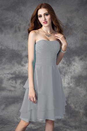 Robe demoiselle d'honneur bref de lotus avec zip a-ligne avec sans manches - Photo 27