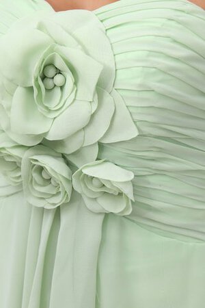 Robe de cocktail de col en cœur de longueur à genou avec fleurs ruché avec chiffon - Photo 4