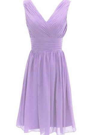 Plissiertes gerüschtes a linie Chiffon kurzes Brautjungfernkleid - Bild 6
