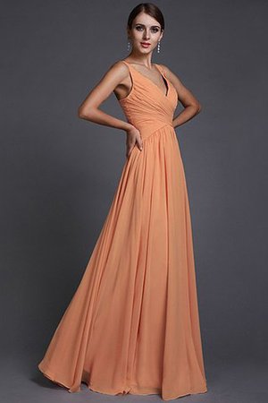 Normale Taille A Linie V-Ausschnitt Prinzessin Bodenlanges Brautjungfernkleid - Bild 19