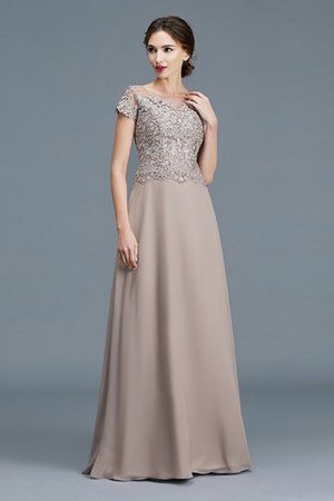 Robe mère de mariée naturel a-ligne col u profond de princesse avec chiffon - Photo 1