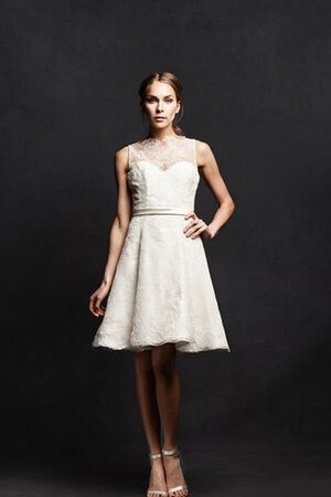 Abito da Sposa con Nastro con Piega Naturale mini A-Line sensuale - Foto 1