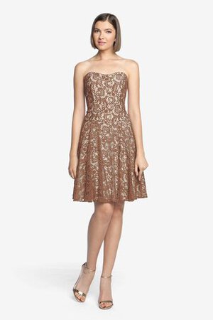 Elegante Vestido de Dama de Honor de Corte-A de Escote sin tirantes de Corto - Foto 3