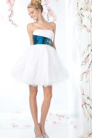 Abito Laurea con Increspato Formale E Informale senza spalline in Tulle con Perline Semplice - Foto 4