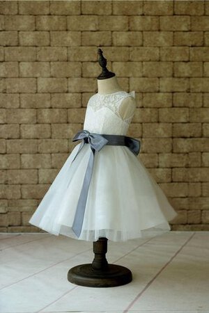 Abito da Cerimonia Bambini decorato A Terra in Organza con Piega A-Line Naturale - Foto 2