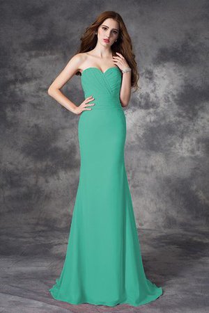 Robe demoiselle d'honneur longue naturel de sirène avec chiffon ruché - Photo 15