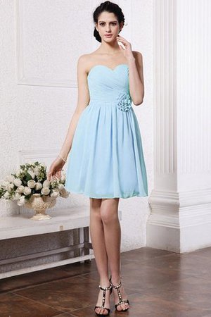 Chiffon Drapiertes Ärmelloses Mini Brautjungfernkleid mit Herz-Ausschnitt - Bild 22