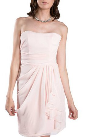 Reißverschluss drapiertes trägerloser Ausschnitt Chiffon mini Abschlusskleid - Bild 3