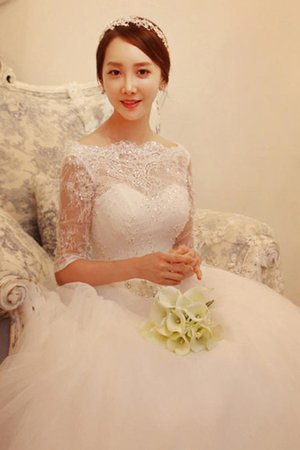 Perlenbesetztes Spitze Duchesse-Linie Schlussverkauf Brautkleid aus Tüll - Bild 3