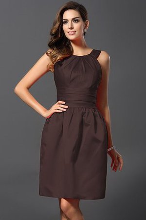 Robe demoiselle d'honneur naturel de princesse avec zip a-ligne en satin - Photo 10