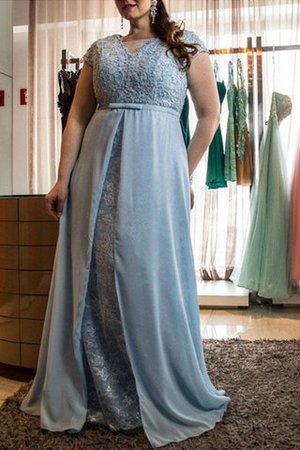 Kurze Ärmeln Prinzessin Chiffon Ballkleid für Übergröße mit Bordüre - Bild 1