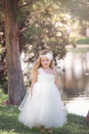 Robe de cortège enfant plissage avec fleurs avec sans manches avec gradins avec perle - Photo 1