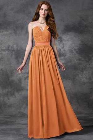 Abito da Damigella Lunghi Cuore A Terra con Increspato in Chiffon - Foto 20