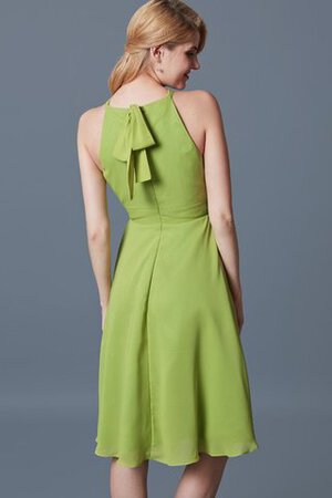 Robe demoiselle d'honneur plissé avec nœud à boucles ruché a-ligne dénudé - Photo 4