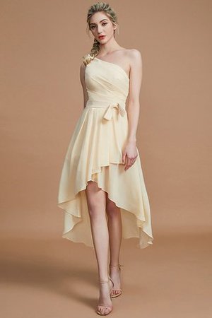 Robe demoiselle d'honneur courte avec zip manche nulle asymétrique avec chiffon - Photo 11