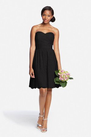 Moderno Vestido de Dama de Honor de Corte-A de Corto de Escote Corazón de Encaje Adorno - Foto 12