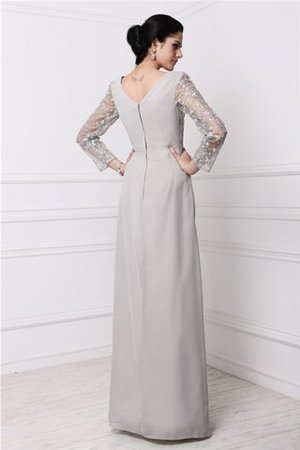 Robe de bal longue naturel jusqu'au sol avec chiffon fermeutre eclair - Photo 2