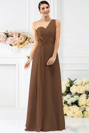 Empire Taille Prinzessin Reißverschluss Bodenlanges Brautjungfernkleid mit Plissierungen - Bild 4
