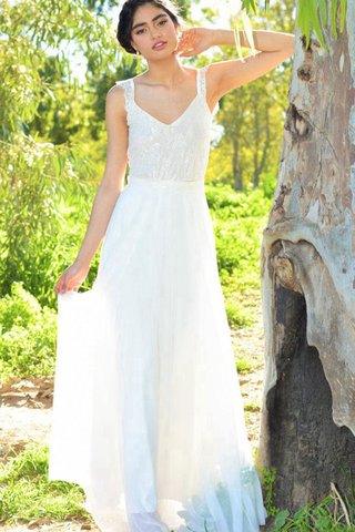 Robe de mariée informel ceinture avec ruban v encolure avec chiffon - Photo 2