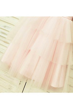 Natürliche Taile A-Line Prinzessin Tüll Blumenmädchenkleid mit Blume - Bild 4