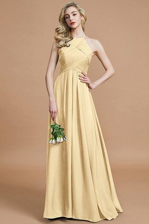 Natürliche Taile Prinzessin Reißverschluss Gerüschtes Bodenlanges Brautjungfernkleid - Bild 12