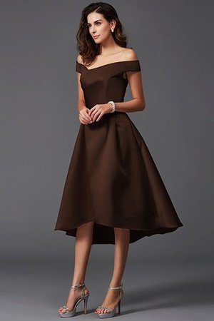 Robe demoiselle d'honneur naturel bref haut bas asymétrique de princesse - Photo 6