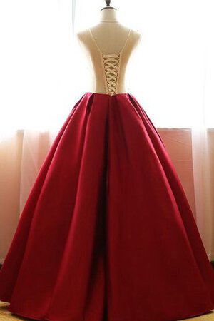 Tüll Duchesse-Linie Spitze Ärmelloses Perlenbesetztes langes Quinceanera Kleid - Bild 2