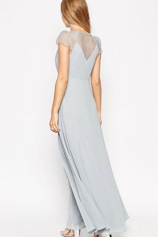 Robe demoiselle d'honneur distinguee facile avec chiffon ruché avec manche courte - Photo 2