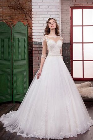 Abito da Sposa Naturale retro A-Line A Terra Lungo largo - Foto 1