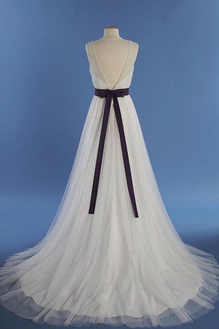 Vestido de Novia de Iglesia de Pomposo de Largo de Imperio Cintura de Sin mangas - Foto 2