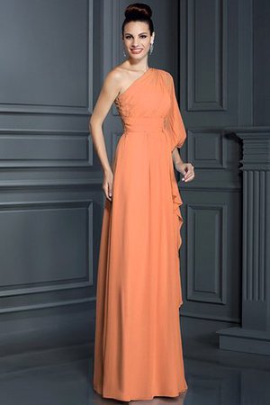 Robe demoiselle d'honneur longue en chiffon jusqu'au sol gaine en 3/4 manche - Photo 20