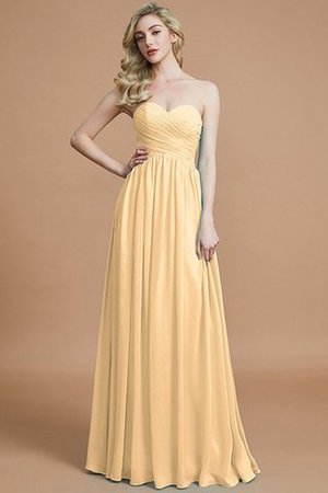 Robe demoiselle d'honneur naturel d'empire avec chiffon ruché jusqu'au sol - Photo 11