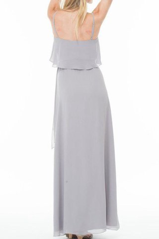 Ärmellos Spaghetti Träger Chiffon langes Elegantes bescheidenes Brautjungfernkleid - Bild 2
