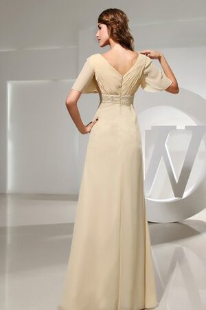 Abito da Sera A Terra senza strap con Increspato in Chiffon con Perline - Foto 6