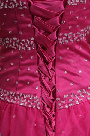 Robe de soirée long avec perle textile en tulle avec lacets de bustier - Photo 5