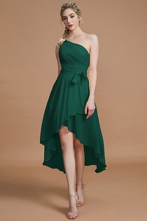 Robe demoiselle d'honneur courte avec zip manche nulle asymétrique avec chiffon - Photo 14