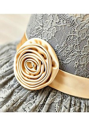 Prinzessin A Linie Reißverschluss Blumenmädchenkleid mit Bordüre mit Natürlicher Taille - Bild 4
