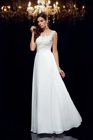 Robe de bal naturel de princesse avec sans manches avec chiffon a-ligne - Photo 5