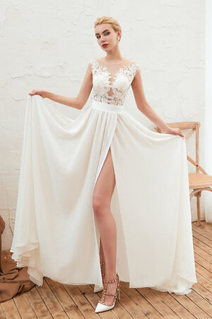 Robe de mariée de col bateau avec zip spécial fouchure jambon longue - Photo 3