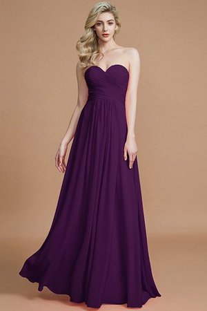 Natürliche Taile Prinzessin Bodenlanges Brautjungfernkleid ohne Ärmeln mit Herz-Ausschnitt - Bild 18