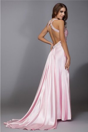 Elastischer Gewebter Satin Enges Sweep train Natürliche Taile Sittsames Ballkleid - Bild 2