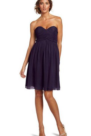 Robe demoiselle d'honneur avec chiffon ligne a ruché avec zip de col carré - Photo 1
